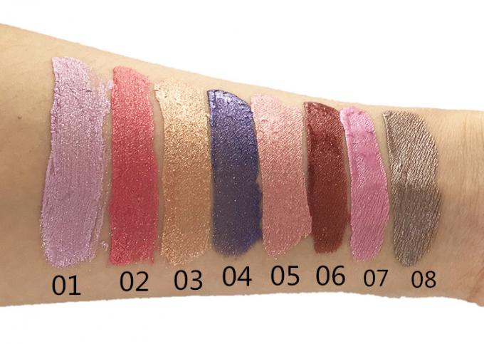 Color metálico de secado rápido del labio de maquillaje de la prenda impermeable duradera de los productos