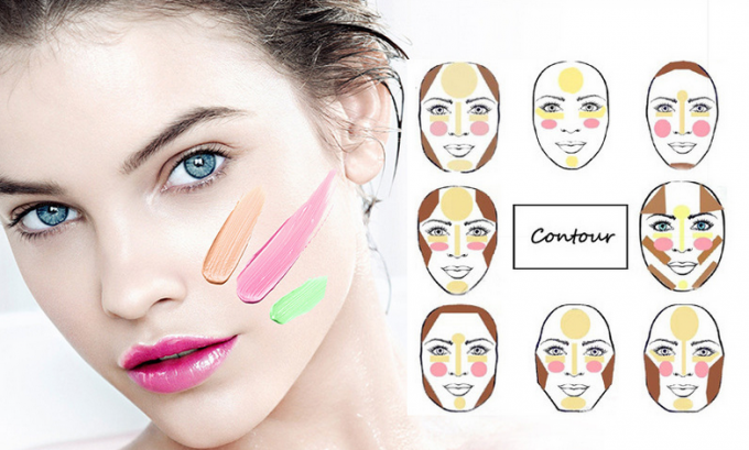 Lápiz corrector de encargo del contorno de barato 6 colores de la etiqueta privada de los cosméticos del maquillaje
