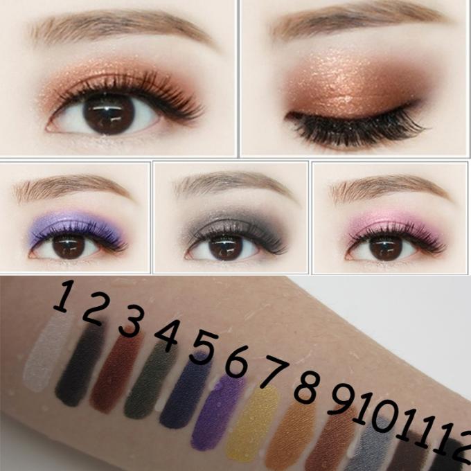 Sombreador de ojos portátil del pigmento del brillo de los cosméticos del maquillaje del ojo de las mujeres 12 colores