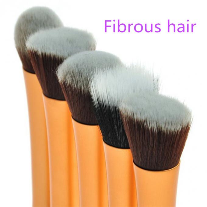 Manija cosmética popular del metal del sistema de cepillo del maquillaje con los materiales del pelo de la fibra