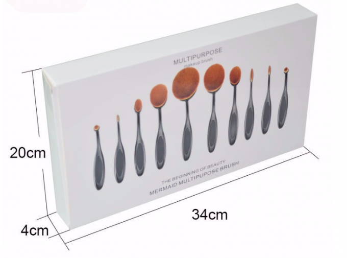Sistema de cepillo completo del maquillaje de los cosméticos, cepillos ovales del maquillaje del cepillo de dientes de 10 pedazos