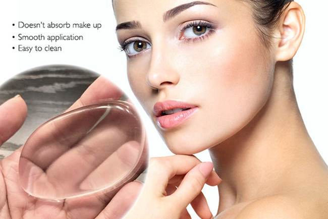 Esponja clara del aplicador de cojín del maquillaje del silicón, aplicador suave de la belleza del silicón