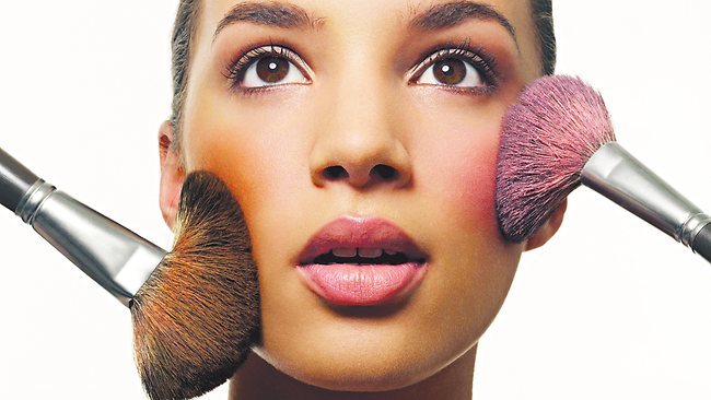 El maquillaje mineral de los cosméticos impermeables se ruboriza reflejo y mate de la paleta para el uso diario