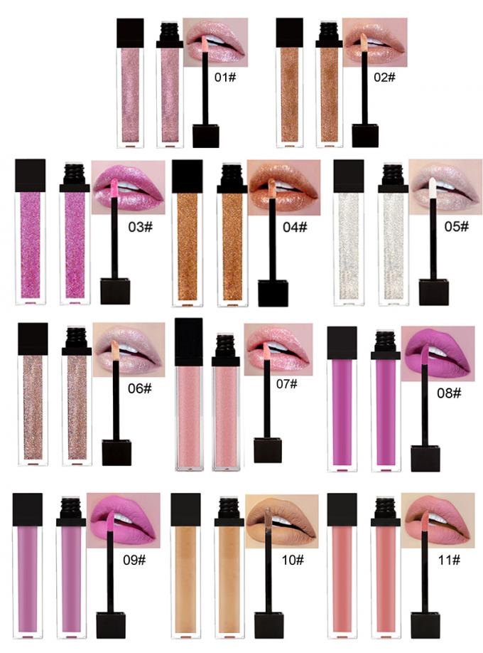 Ningunos tubos líquidos impermeables de Lipgloss de los productos de maquillaje del labio de las etiquetas para el maquillaje diario